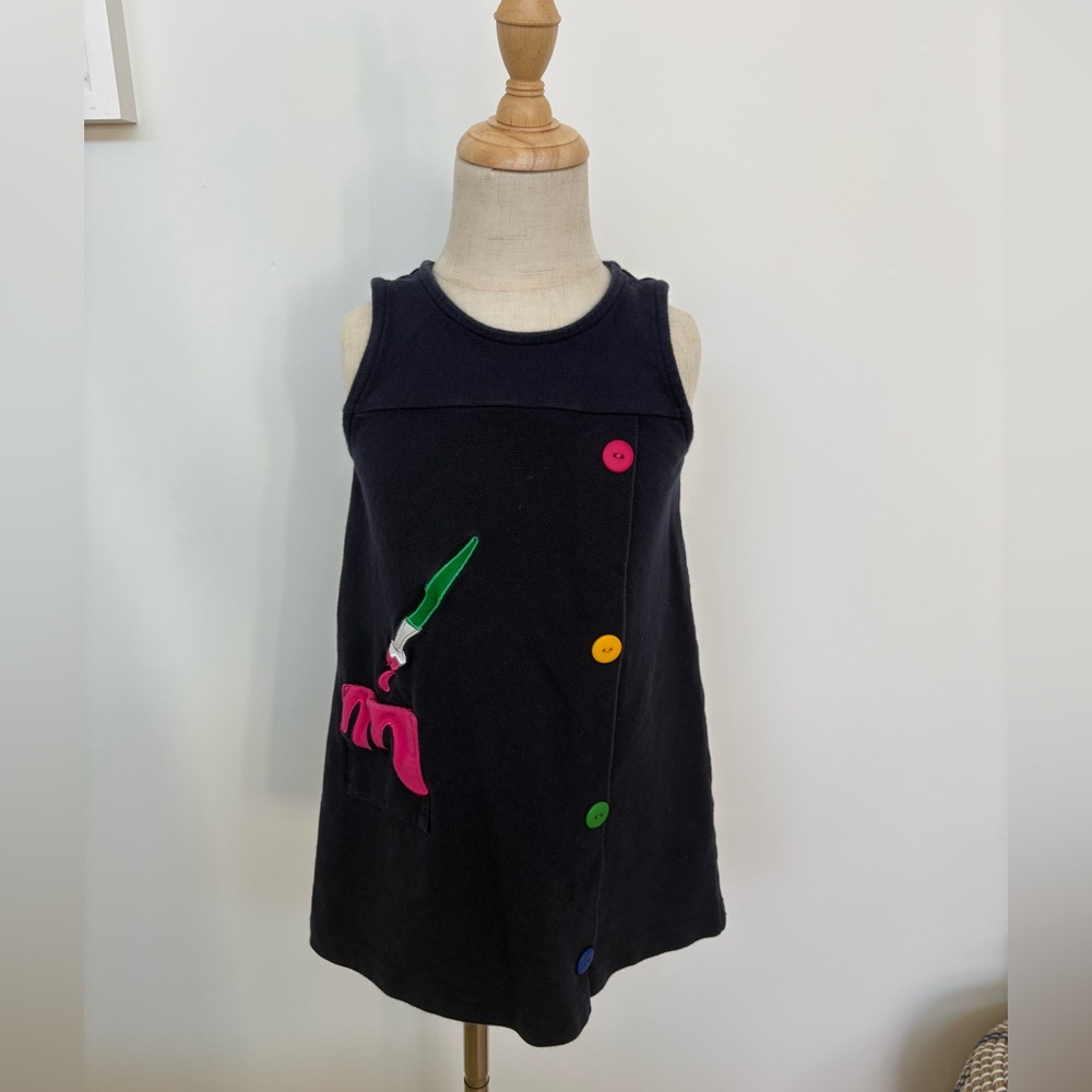 Colorful Florence Eisman Button Navy Sleeveless Dress